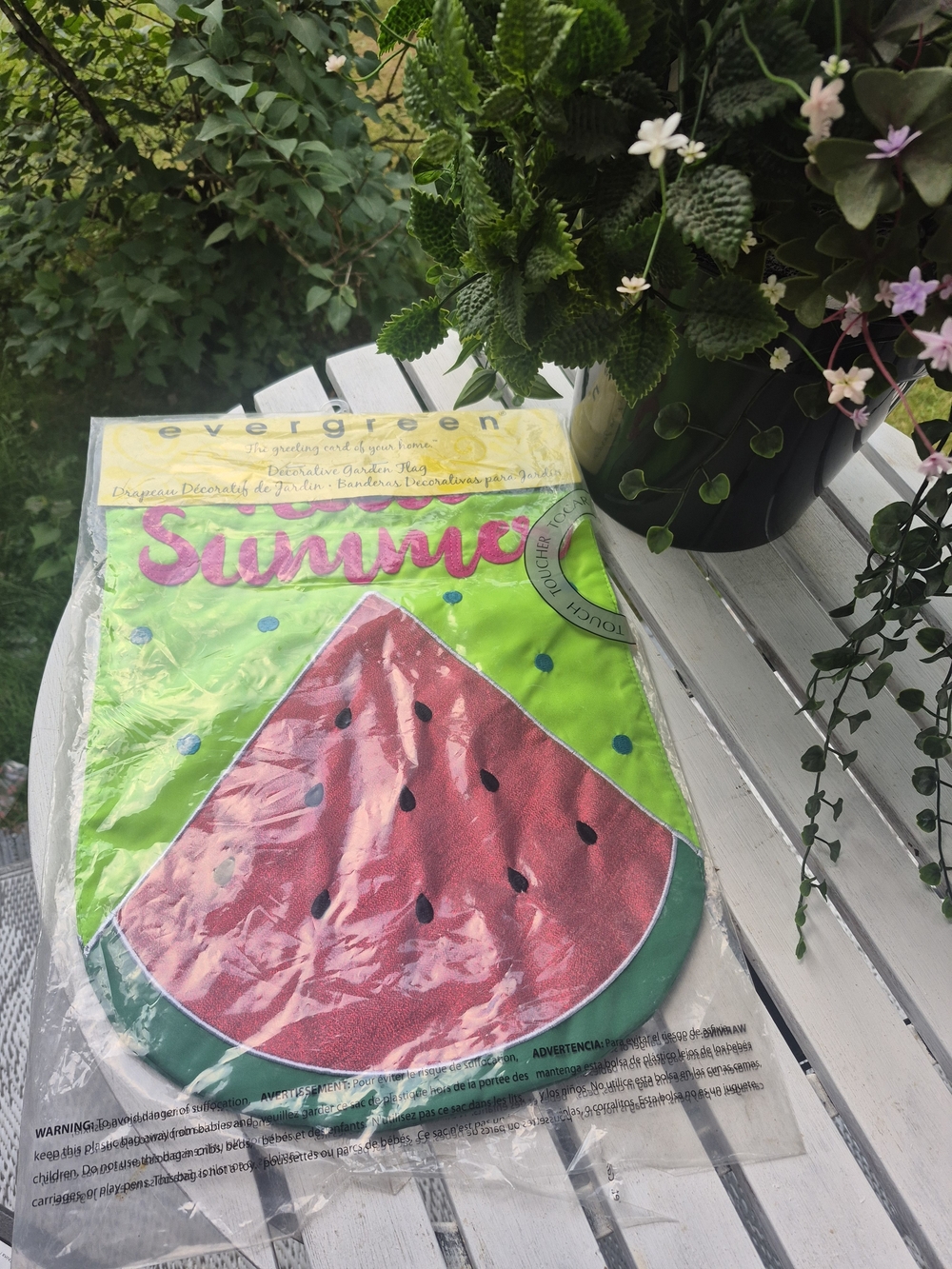 Green & Pink Watermelon Summer Garden Flag
